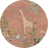 Autocollant mural rond - Safari Mooz