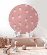 Autocollant mural rond - Straw Berry