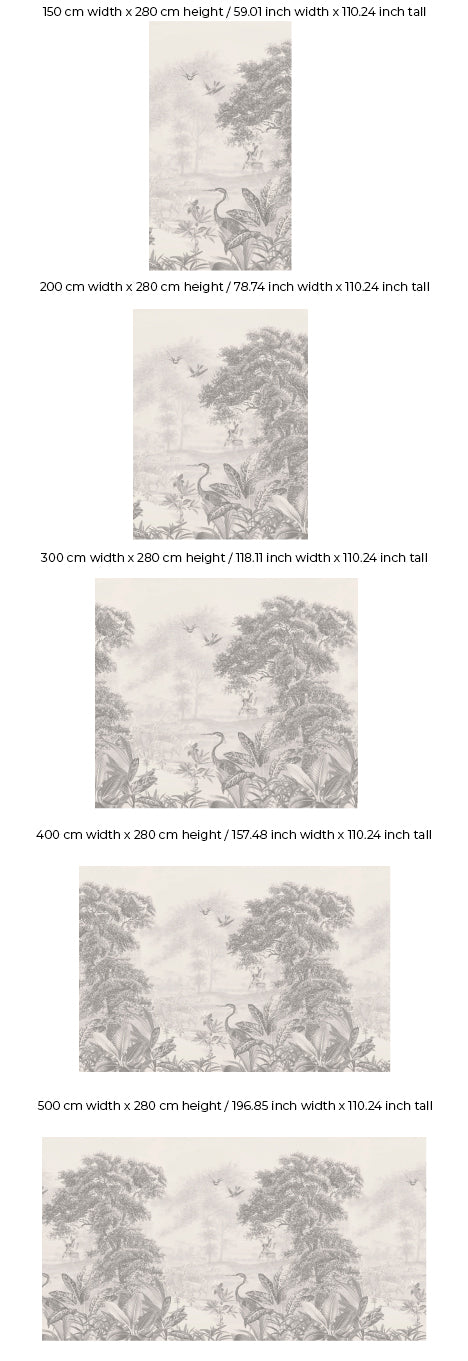 Tropical Wallpaper - SCENIC LANDSCAPE - GREY