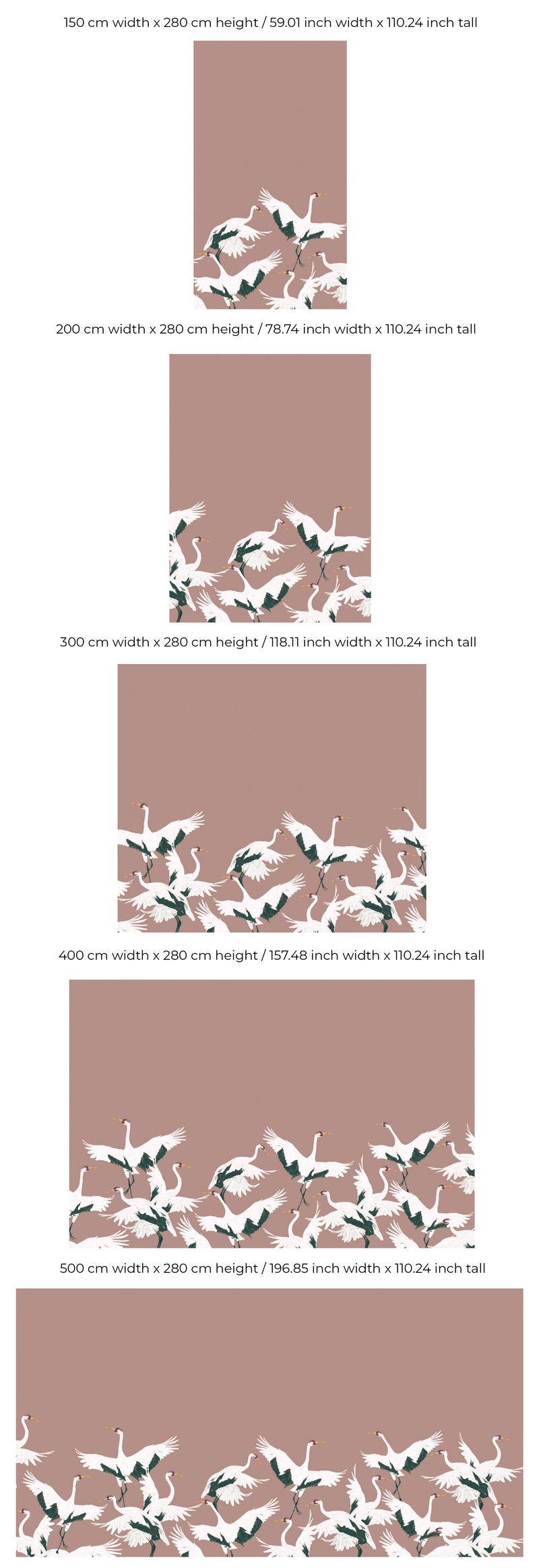 Bird Wallpaper - STORK dark blush