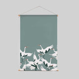 Textile Poster - Stork Teal Annet Weelink Design