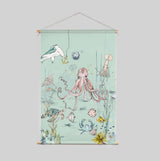 Textile Poster - Underwater Wonders mint Annet Weelink Design