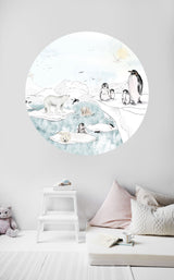Autocollant mural rond - Antarctica