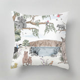 Designer indoor pillow with hand-drawn print by Annet Weelink Design