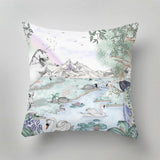 Designer indoor pillow with hand-drawn print by Annet Weelink Design