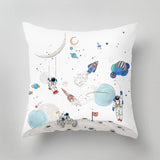 Designer indoor pillow with hand-drawn print by Annet Weelink Design