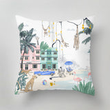 Designer indoor pillow with hand-drawn print by Annet Weelink Design