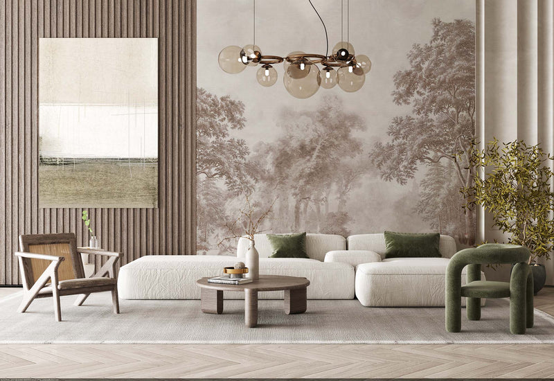 Landscape Wallpaper - ROMANTIC GARDEN brown