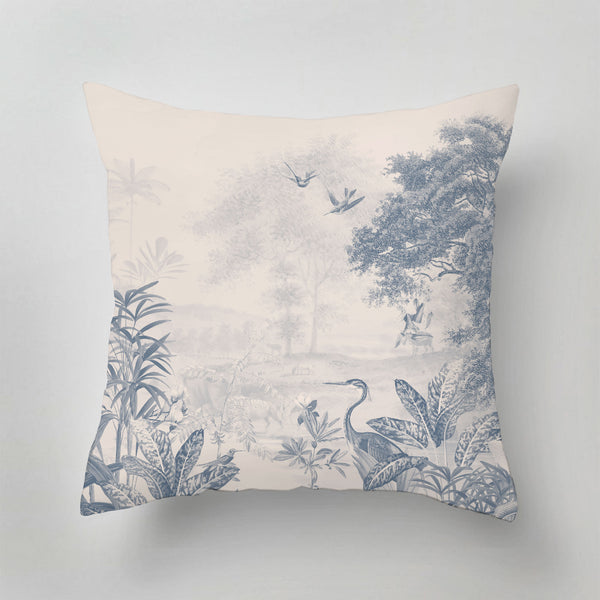 Sale Outdoor Pillow - Scenic Landscape Tonal Blue