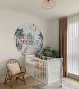 Autocollant mural rond - Miami Beach