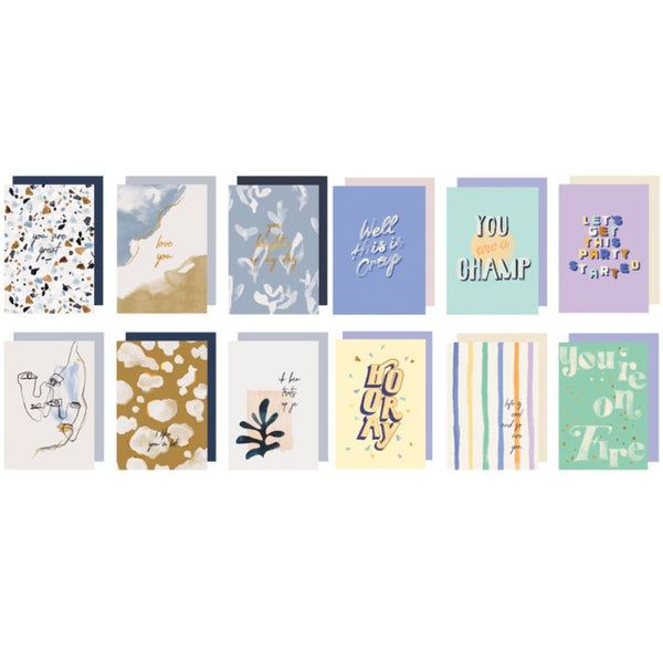Set 12 Greeting cards - QUOTES & ABSTRACT