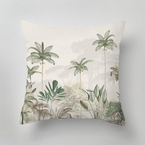 Indoor Pillow - TROPICAL WILDERNESS - beige/green