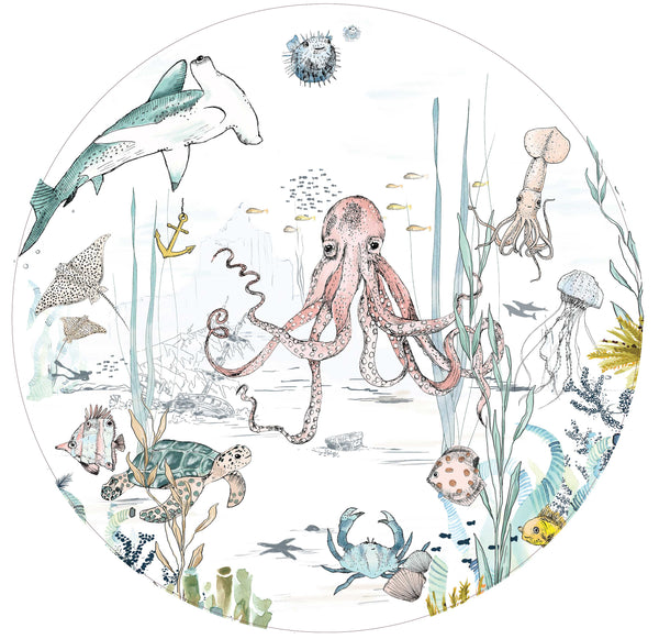 Round wall sticker - Underwater Wonders