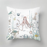Designer indoor pillow with hand-drawn print by Annet Weelink Design