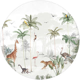 Autocollant mural rond - Wildlife's Playground