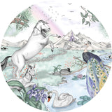 Autocollant mural rond - Enchanted Unicorns