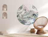Autocollant mural rond - Enchanted Unicorns