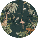 Round wall sticker - Jungle Jazz