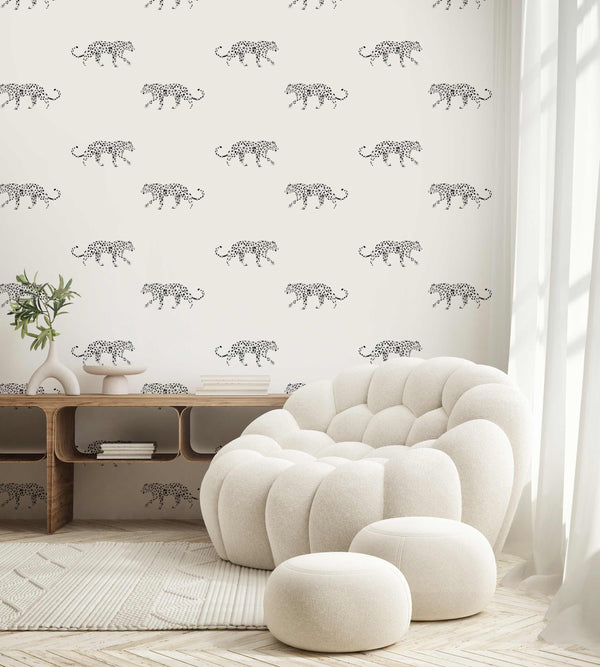 Leopard Wallpaper - LEOPARD - black/white