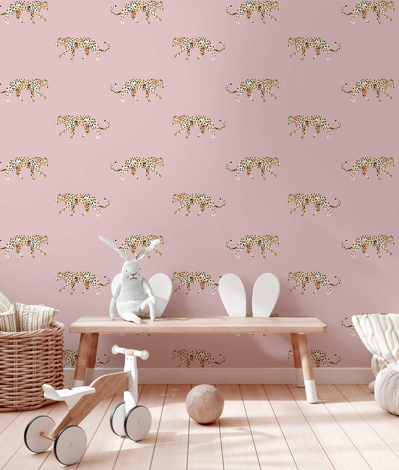Leopard Wallpaper - LEOPARD - dusty pink