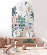 Peel and stick Arch Wallpaper Decal - Miami Beach