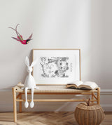 Single Wall Decal - Hummingbird pink Annet Weelink Design
