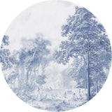 Autocollant mural rond - Romantic Garden