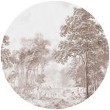 Autocollant mural rond - Romantic Garden