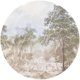 Autocollant mural rond - Romantic Garden