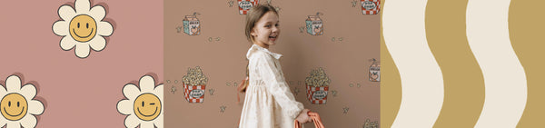 Happy vibes smiley wallpaper Annet Weelink Design