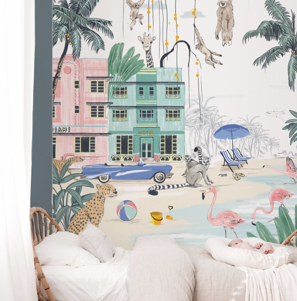 Miami Beach: Wallpaper and paint combinations