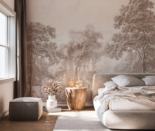 ROMANTIC GARDEN BROWN: WALLPAPER AND PAINT COMBINATIONS