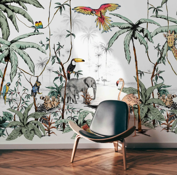 Jungle Tonal: Wallpaper and paint combinations