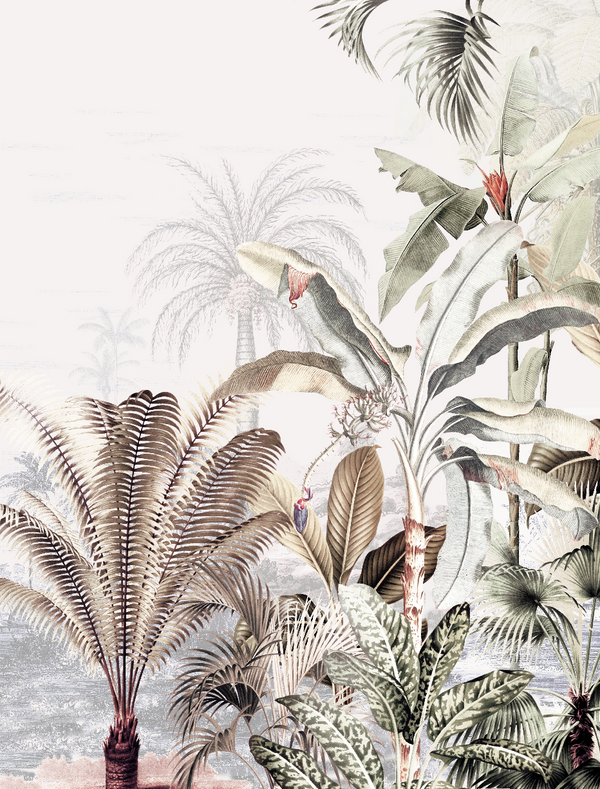 Dreamy Jungle Soft: Wallpaper and paint combinations