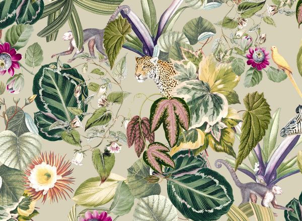 Bold Botanics Green: Wallpaper and paint combinations