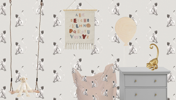 Shopping tips for the Funky Monkey wallpaper in light grey