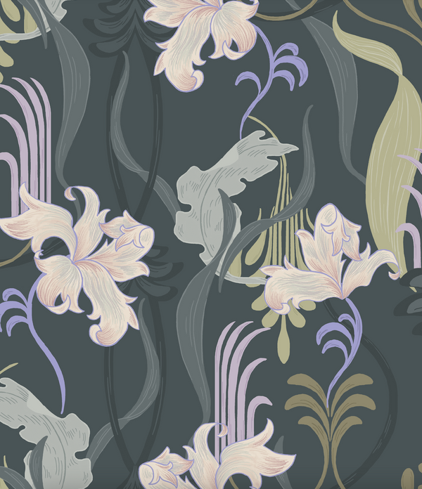 Marilyn Flower lilac: Wallpaper and paint combinations