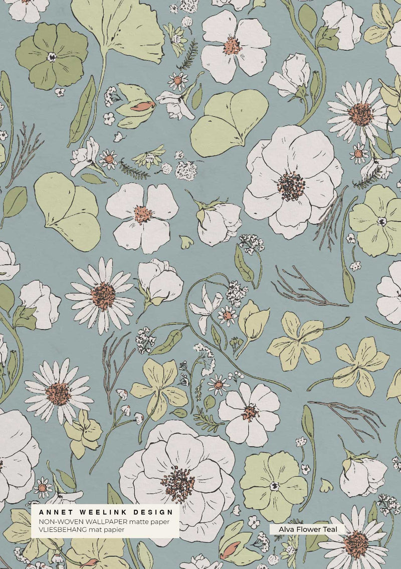 Flower Wallpaper - Alva Flower | High-Quality Designer Wallpaper ...