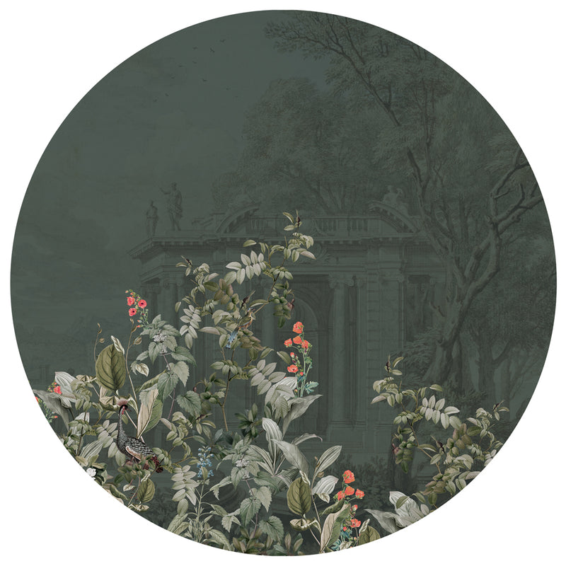 Round wall sticker - Avian Oasis dark