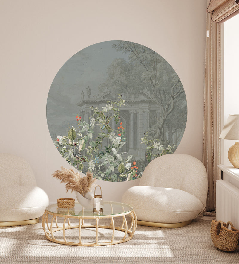 Round wall sticker - Avian Oasis indigo