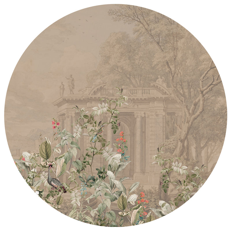 Vinilo decorativo redondo - Avian Oasis rose