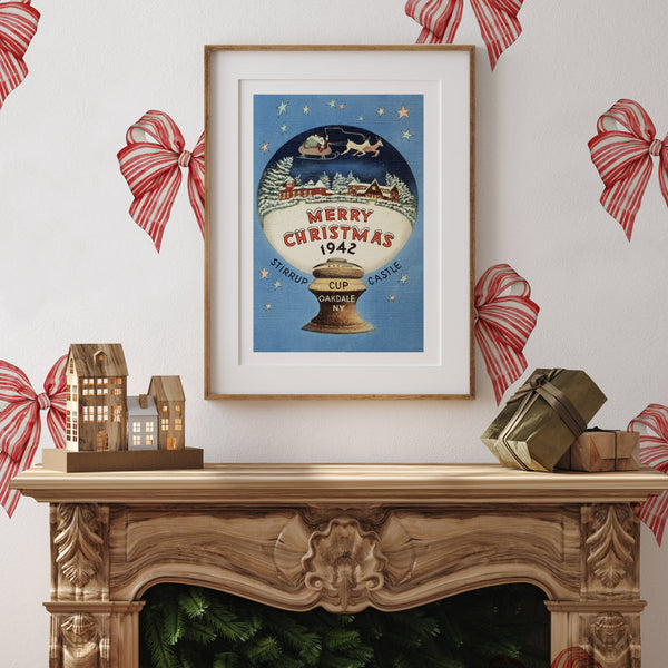 Autocollant mural de Noël - Nœud de Noël (ensemble de 4)