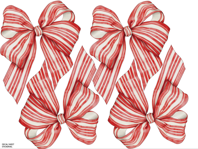 Kerstmuursticker - Kerststrik (set van 4)