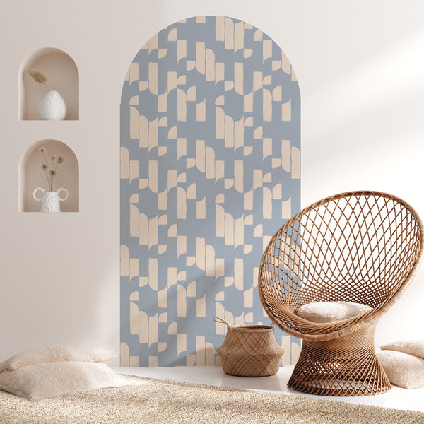 Arch Wallpaper Decal Brick Bop Blue 110x215cm - second chance