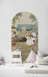 Peel and Stick Arch Behang Decal - Romantic Garden