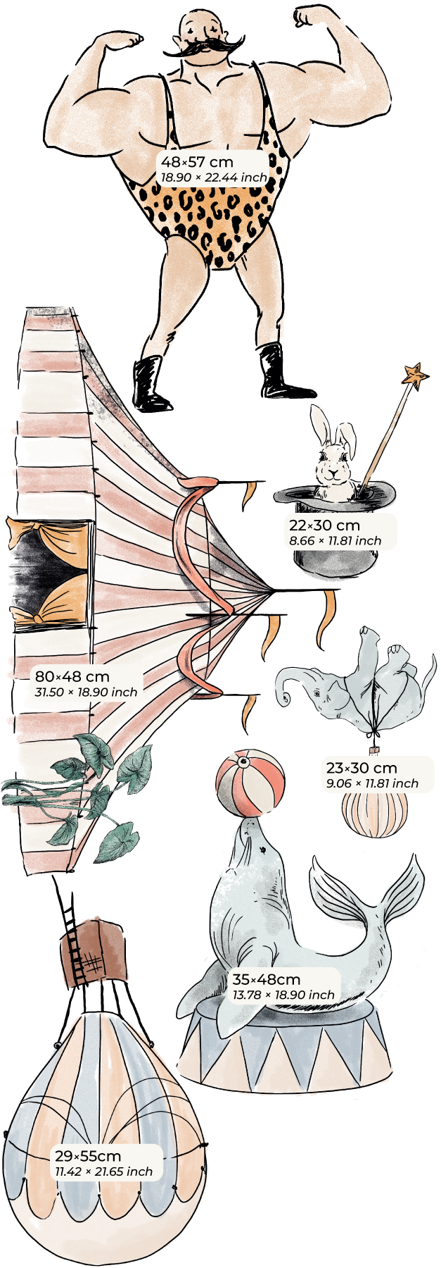 Wall Decal Set - Cirque du Fantasy