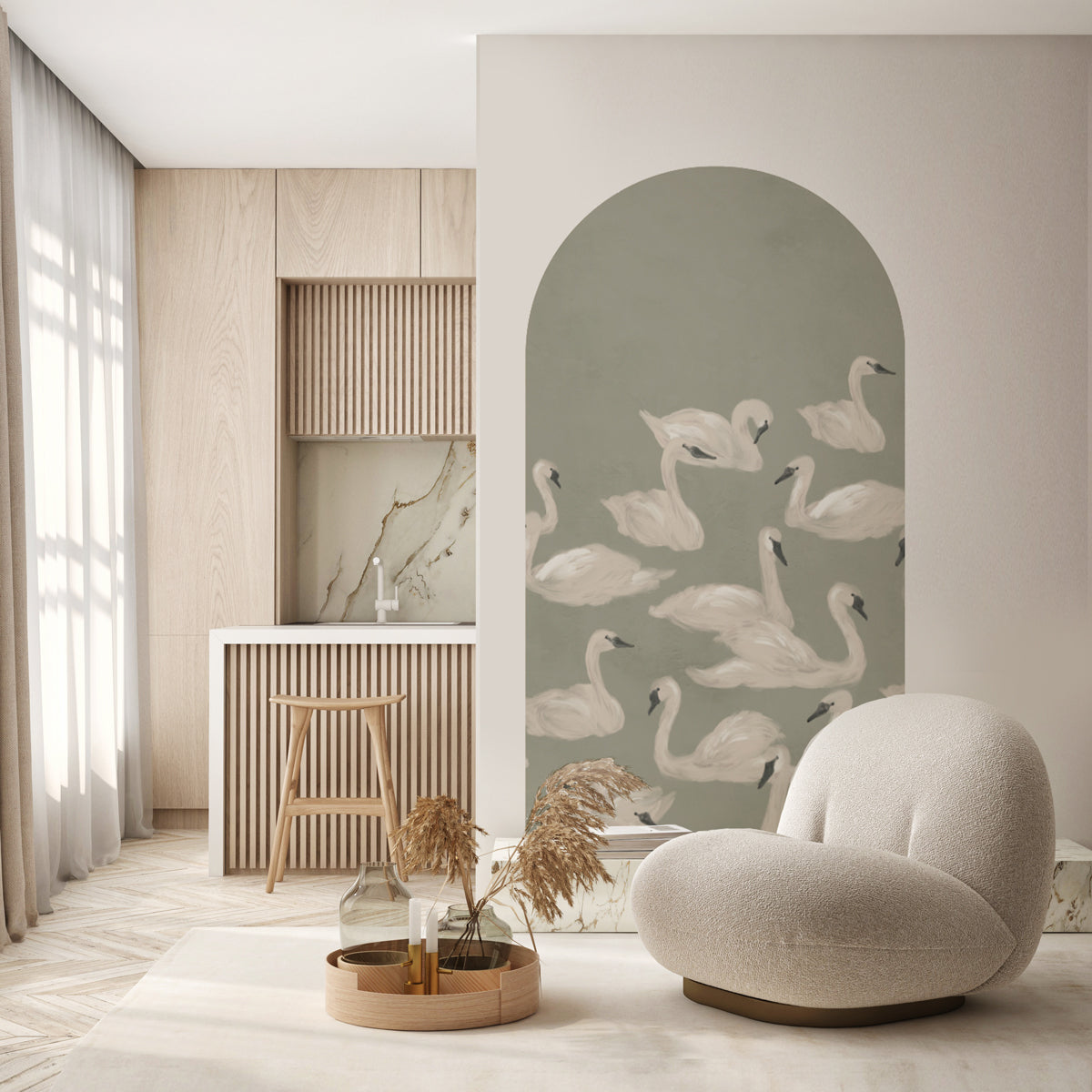 Alwayspon 250.6cmx38.6cm Cirkel Textuur Zelfklevend Behang, Peel en Stick Meubelsticker Woonkamer Slaapkamer Kinderkamer Bedekken Sticky Back Vinyl Film Roll voor Muur Decor