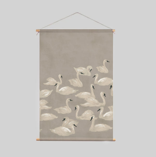 Textile Poster - DANCING SWAN neutral