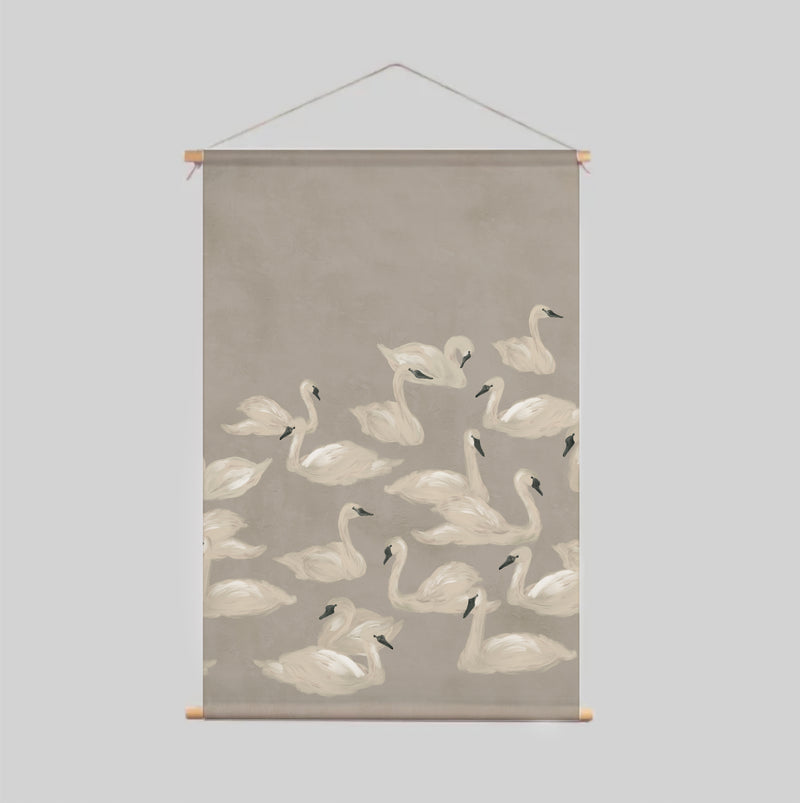 Textielposter - DANSENDE ZWAN neutraal