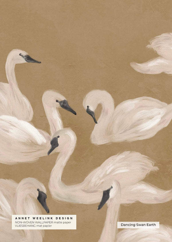 Muestra de papel pintado - Dancing Swan